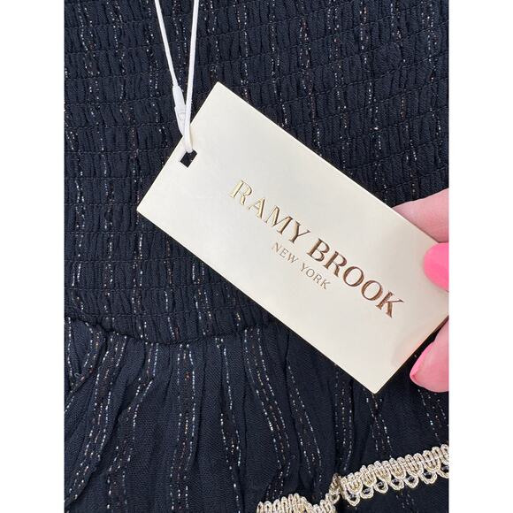 RAMY BROOK Skirt NEW Size S Havana Black Gold Mini $225 - Picture 2 of 5